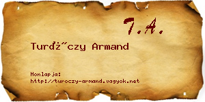 Turóczy Armand névjegykártya